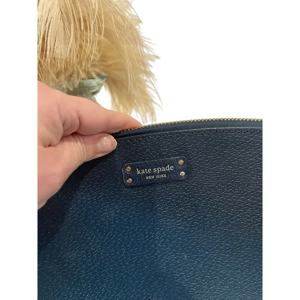 Kate Spade Jeanne Petrol Blue Mini Crossbody Bag Pebbled Leather * Missing Strap